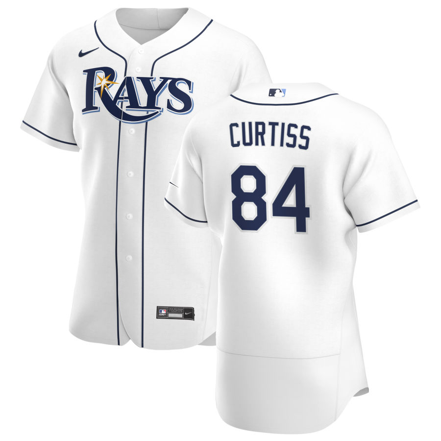 Tampa Bay Rays #84 John Curtiss Men Nike White Home 2020 Authentic Player MLB Jersey->mlb hats->Sports Caps